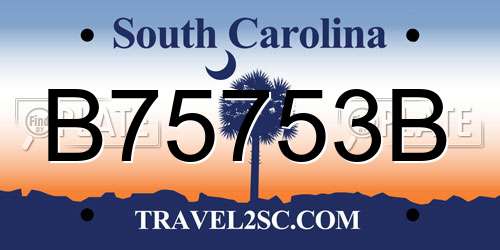 B75753B South Carolina License Plate