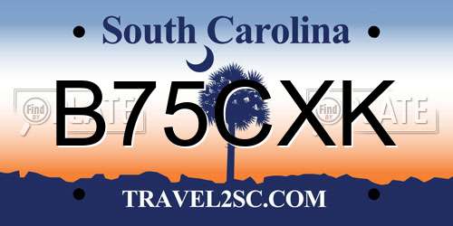 B75CXK South Carolina License Plate