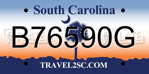B76590G South Carolina License Plate