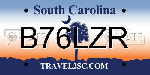 B76LZR South Carolina License Plate