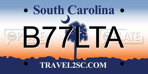 B77LTA South Carolina License Plate