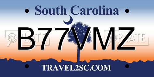 B77VMZ South Carolina License Plate