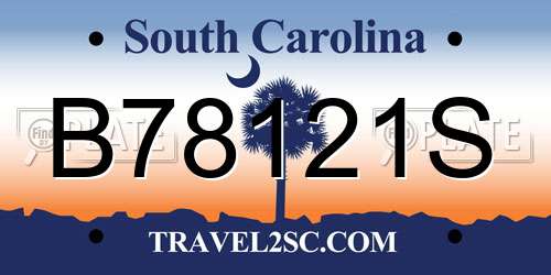 B78121S South Carolina License Plate