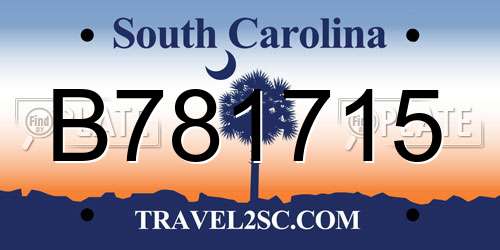 B781715 South Carolina License Plate
