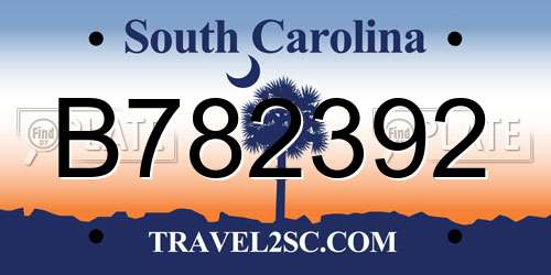 B782392 South Carolina License Plate
