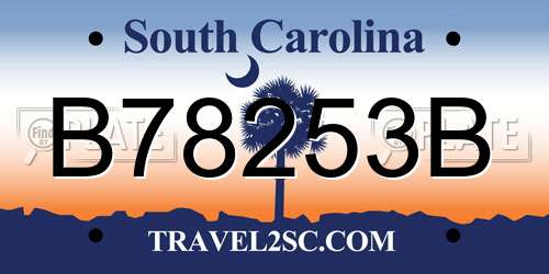 B78253B South Carolina License Plate