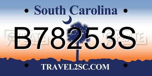B78253S South Carolina License Plate
