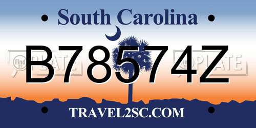 B78574Z South Carolina License Plate