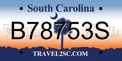 B78753S South Carolina License Plate