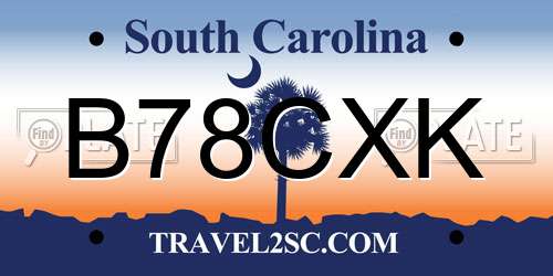 B78CXK South Carolina License Plate