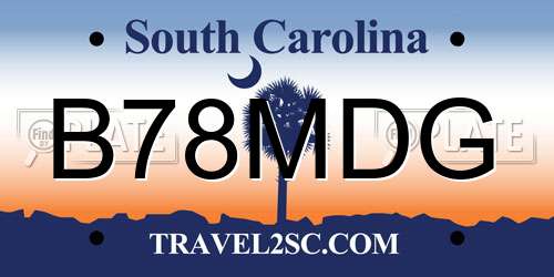 B78MDG South Carolina License Plate