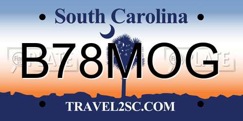 B78MOG South Carolina License Plate