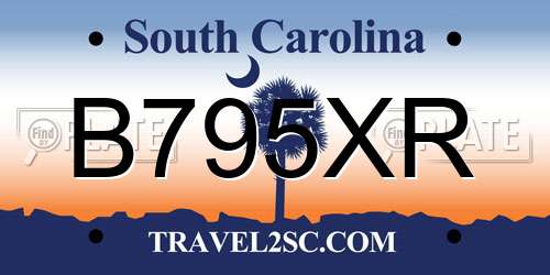 B795XR South Carolina License Plate
