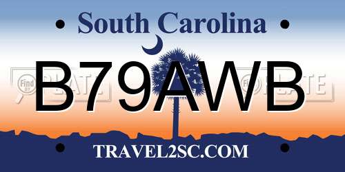 B79AWB South Carolina License Plate