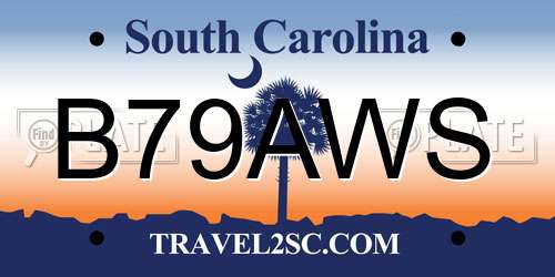 B79AWS South Carolina License Plate