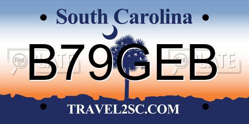 B79GEB South Carolina License Plate