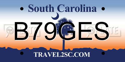 B79GES South Carolina License Plate