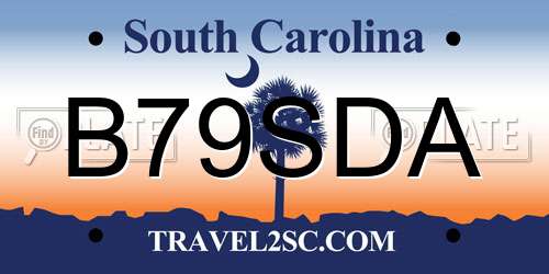 B79SDA South Carolina License Plate