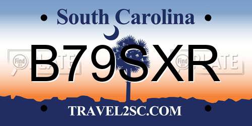 B79SXR South Carolina License Plate