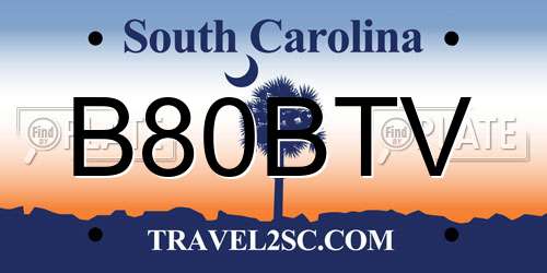B80BTV South Carolina License Plate