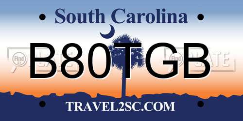 B80TGB South Carolina License Plate