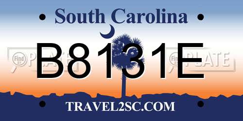 B8131E South Carolina License Plate