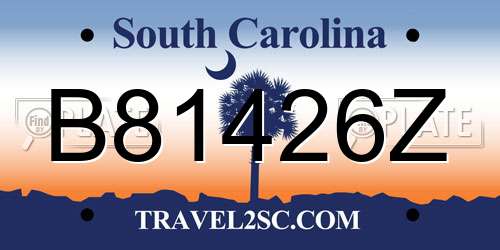 B81426Z South Carolina License Plate