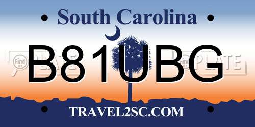 B81UBG South Carolina License Plate