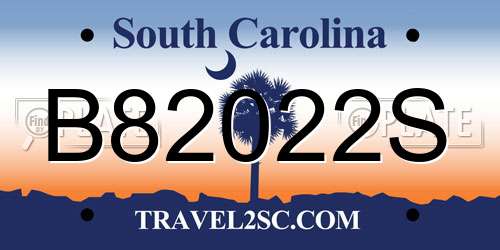 B82022S South Carolina License Plate