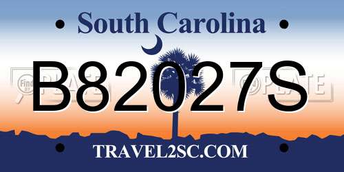 B82027S South Carolina License Plate