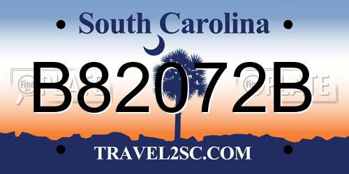B82072B South Carolina License Plate
