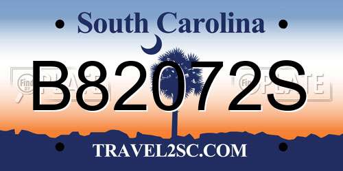 B82072S South Carolina License Plate