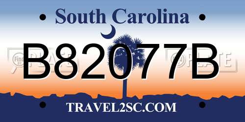 B82077B South Carolina License Plate