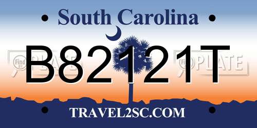 B82121T South Carolina License Plate