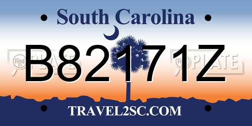 B82171Z South Carolina License Plate