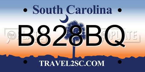 B828BQ South Carolina License Plate