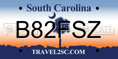 B82FSZ South Carolina License Plate