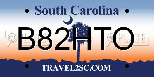 B82HTO South Carolina License Plate