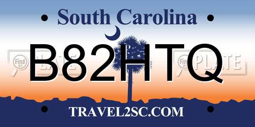 B82HTQ South Carolina License Plate