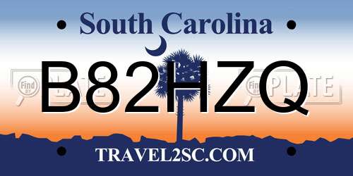 B82HZQ South Carolina License Plate
