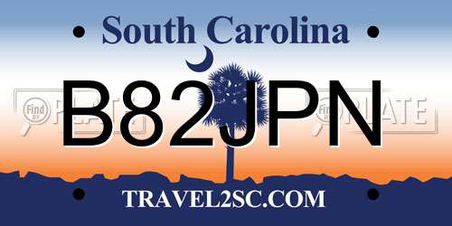 B82JPN South Carolina License Plate