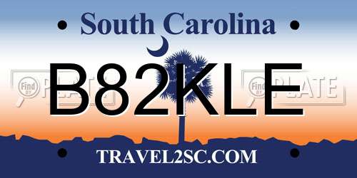 B82KLE South Carolina License Plate