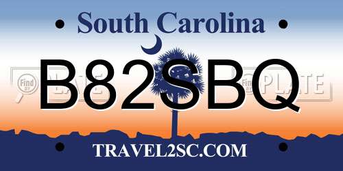 B82SBQ South Carolina License Plate