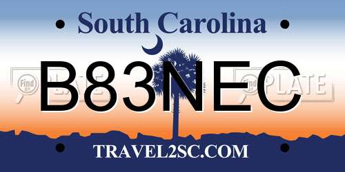 B83NEC South Carolina License Plate