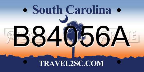 B84056A South Carolina License Plate