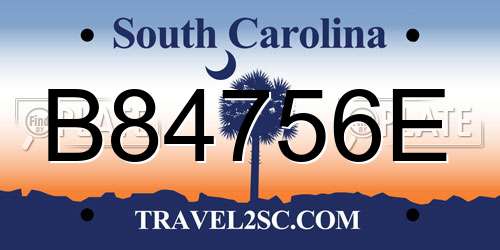 B84756E South Carolina License Plate