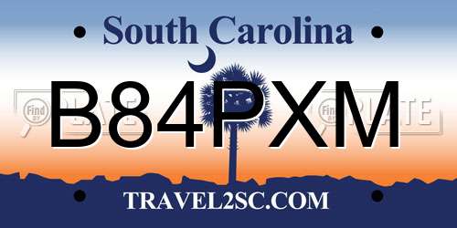 B84PXM South Carolina License Plate