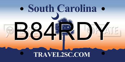 B84RDY South Carolina License Plate