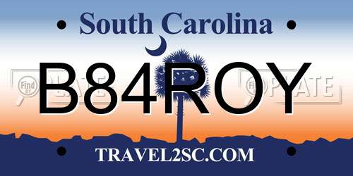 B84ROY South Carolina License Plate
