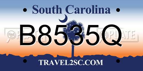 B8535Q South Carolina License Plate
